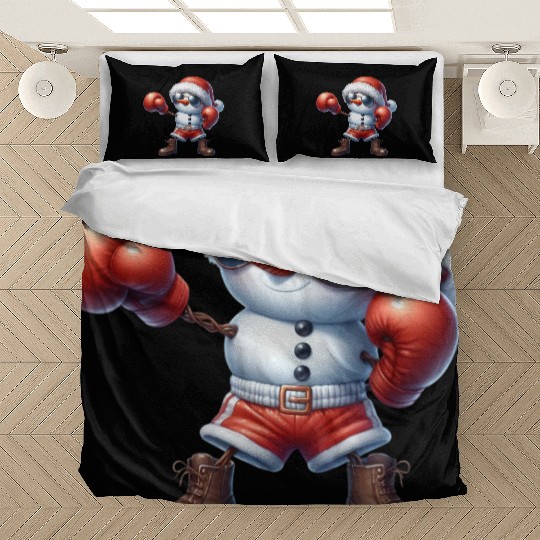 Snowman Boxing – Christmas Sport Lover Fun Bedding Sets