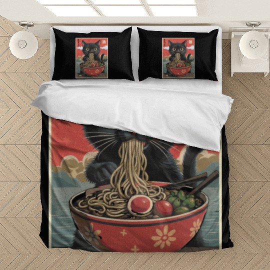 Cat Ramen Japanese Bedding Sets