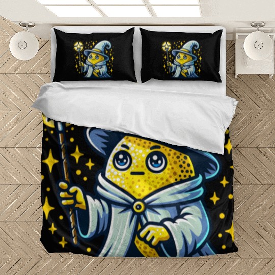 Cute Wizard Lemon with Magic Wand Bedding Sets