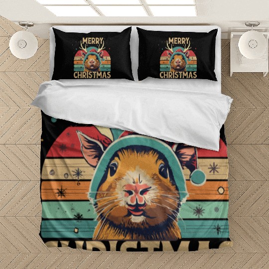 Funny Guinea Pig Christmas Reindeer Bedding Sets