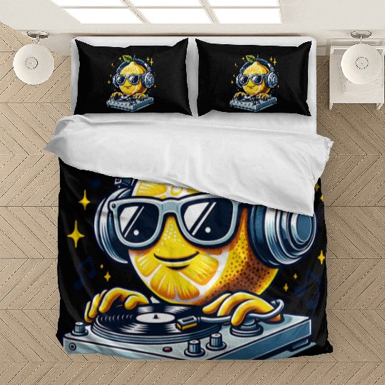 DJ Lemon Groove with Headphones and Turntable Bedding Sets