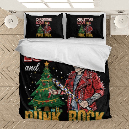 Rocky Christmas: Santa Claus Concert In Punk Rock Bedding Sets