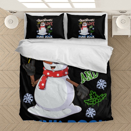Rocky Christmas: Santa Claus Concert In Punk Rock Bedding Sets