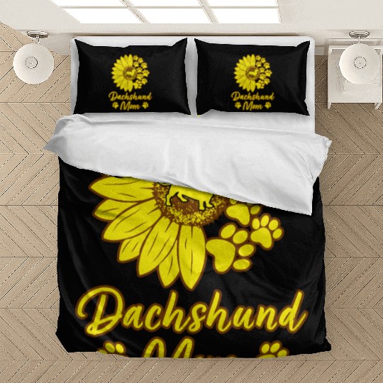 Dachshund Mom Dog Mom Dog Lover Sunflower Bedding Sets
