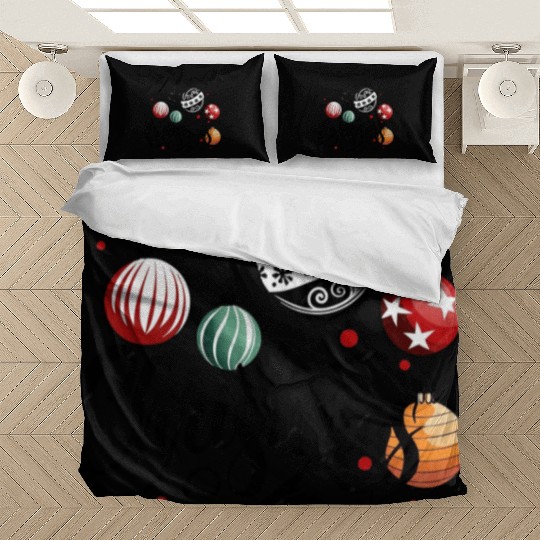 Merry Christmas Festive Ornaments Design Bedding Sets