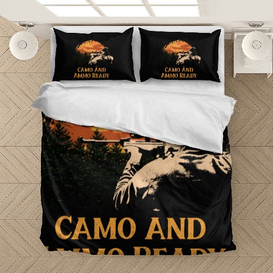Camo and Ammo Ready Hunting Shotgun Hunter Shootin Bedding Sets