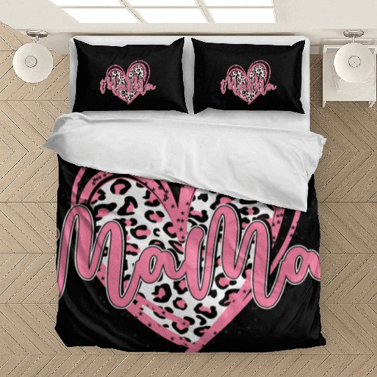 Heart Mama Valentines Pink Leopard Bedding Sets