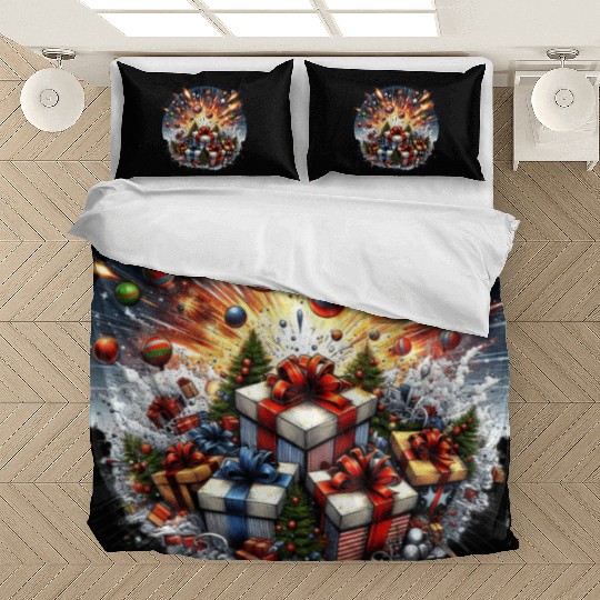 Exploding Presents Fireworks - Christmas Gifts Bedding Sets