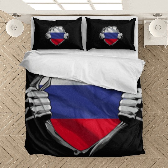 Russian Flag Breaking Through Design Bedding Sets