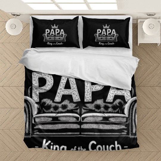 Papa King Of The Couch Funny Dad Saying Fathers Bedding Sets