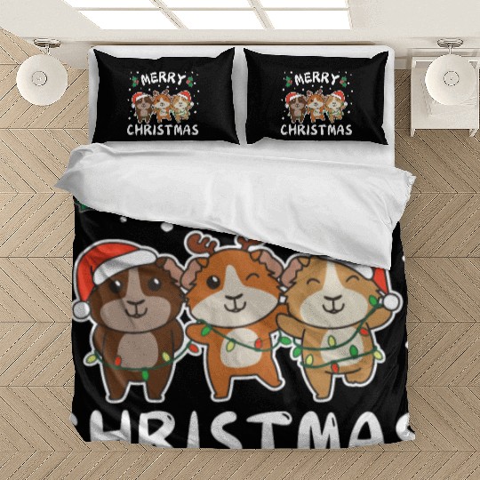 Merry Christmas Cute Guinea Pig Festive Lights Bedding Sets