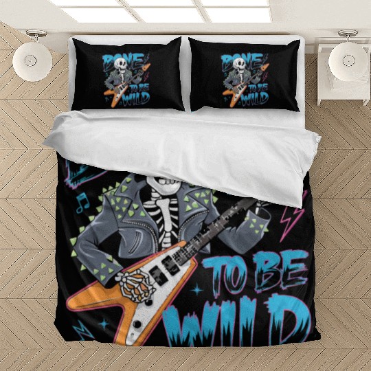 Skeleton Guitar Player Bones Guitarist Musician Bedding Sets
