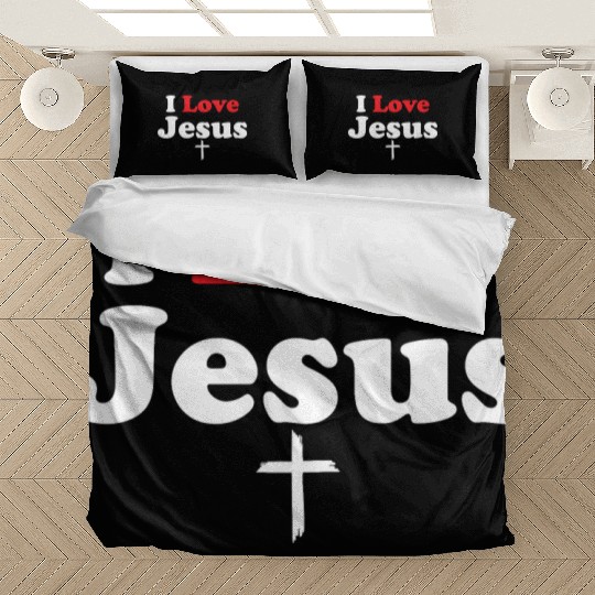 I Love Jesus Christian Christmas Bedding Sets