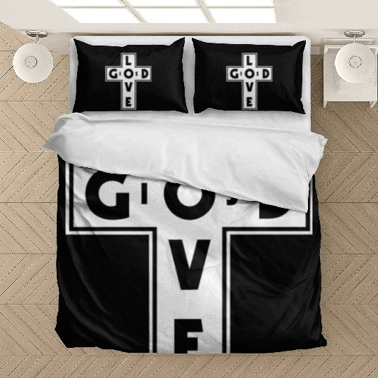 God Is Love Love Jesus Christian Christmas Bedding Sets