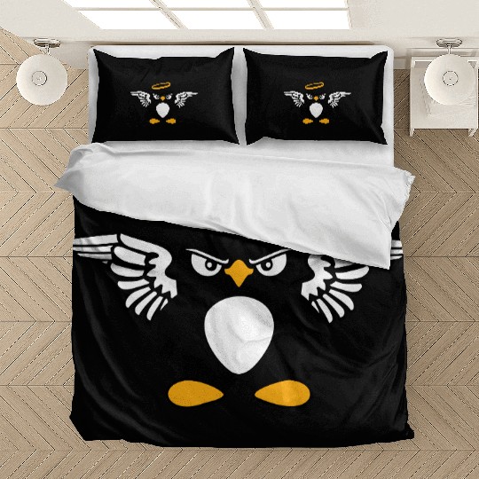 Evil Penguin Angel Wings Halo Holy Heaven Bad Mood Bedding Sets