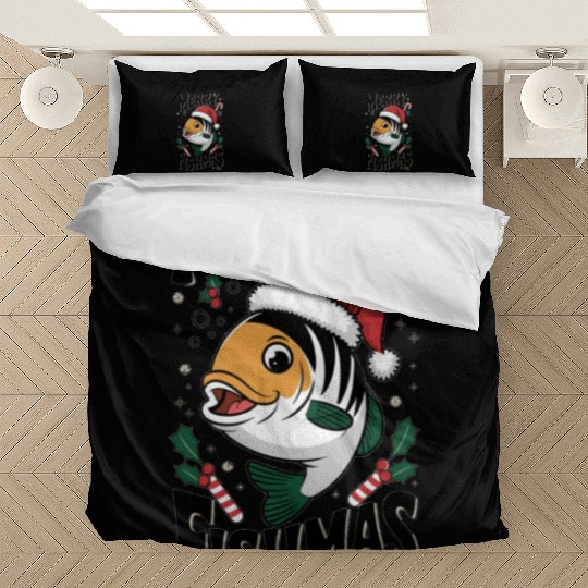 "Merry Fishmas Bedding Sets - Funny Christmas Fish