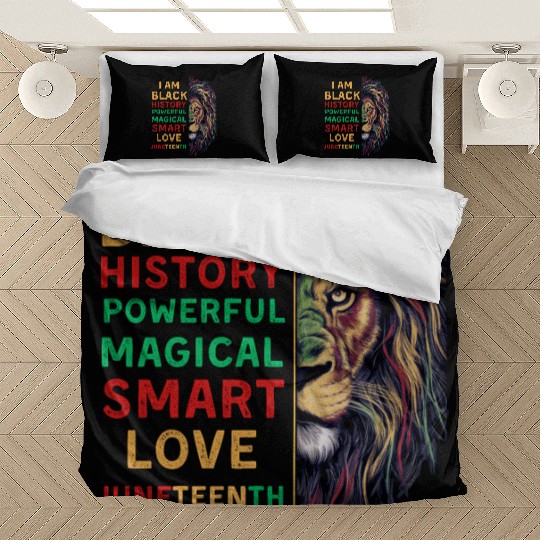 I'm black History powerful African Lion Juneteenth Bedding Sets