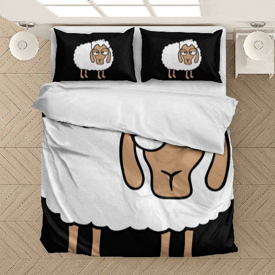 Sheep Tired Bored Look Little Sweet Lamb Bad Mood Bedding Sets