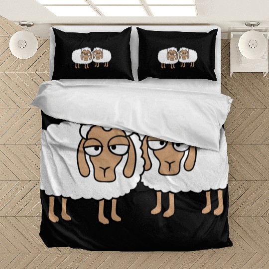 2 Sheep Tired Bored Look Team Sweet Crew Friends Bedding Sets