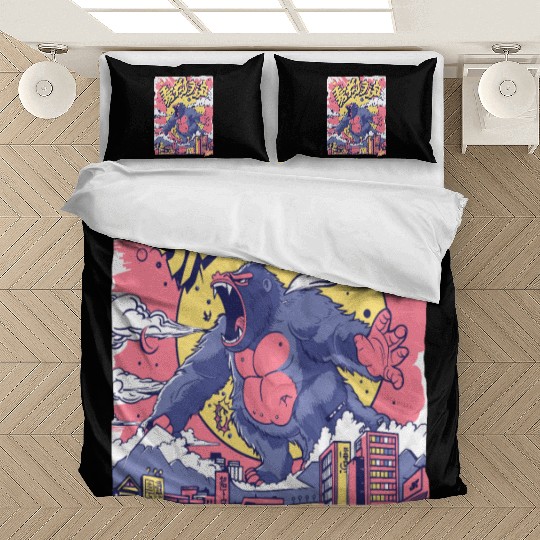 Kaiju Gorilla – Neon City Rampage Bedding Sets