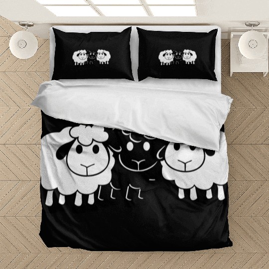 Black Sheep 3 Small Friends Team Crew Sheep Cute Bedding Sets