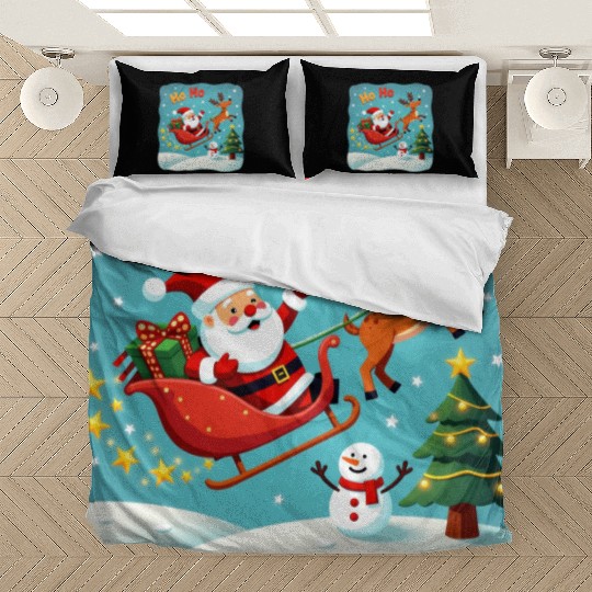 Santa Clause waving " HO-HO" Bedding Sets