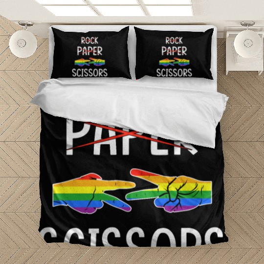 LGBTQ Lesbian Rock Paper Scissors Bedding Sets