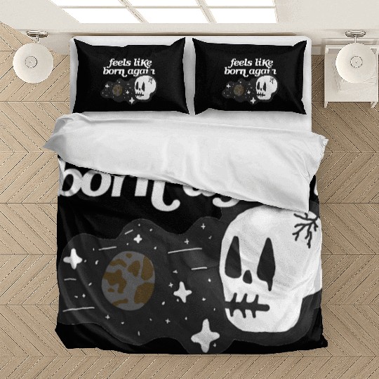 Feels Like Born Again - Cosmic Skull Graphic Sweat Bedding Sets