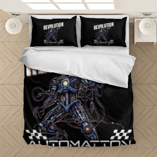 Editable AI Robot Sci fi Cyborg Bedding Sets