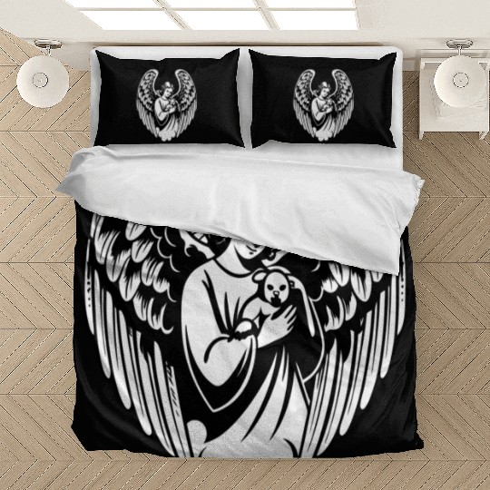 Guardian Angel Embracing Beloved Pet Bedding Sets