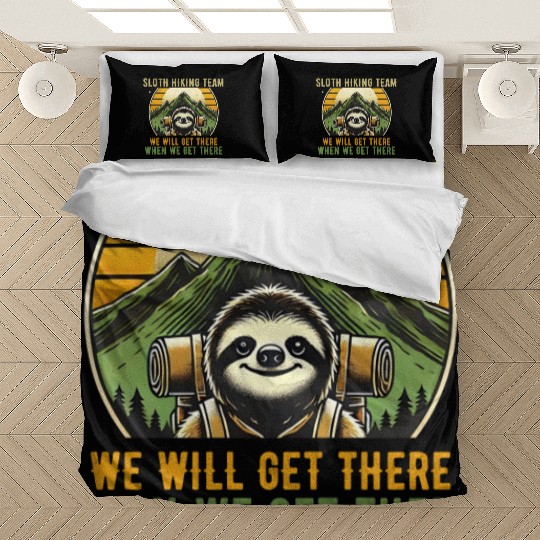 Sloth Hiking Team - Outdoor Adventure Bedding Sets