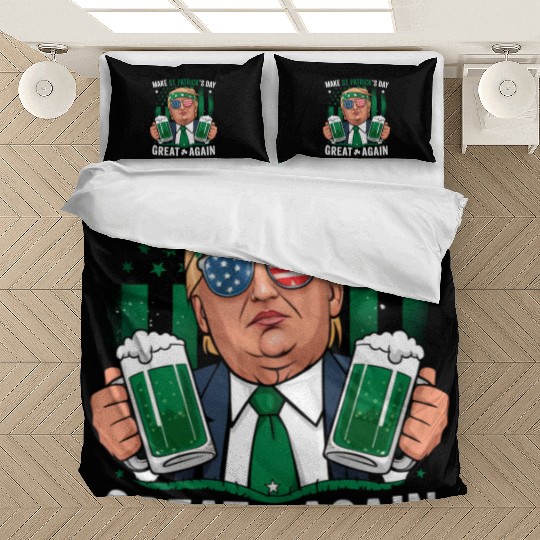 Make St Patrick's Day Great Again Irish Trump Bedding Sets