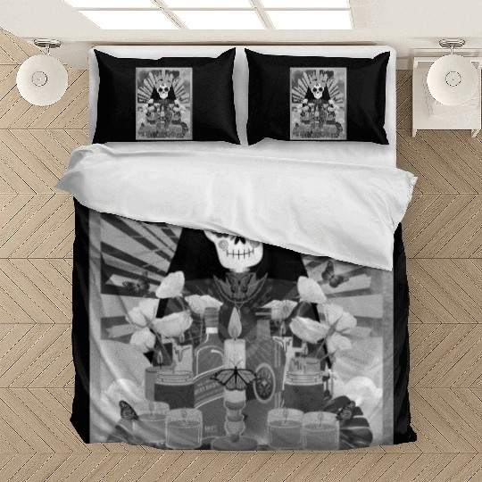 Butterfly Black and White Santa Muerte Bedding Sets