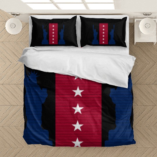 Stylized Statue of Liberty Graphic Design Bedding Sets