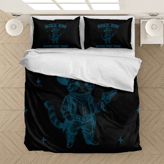 Rizz Em With The Tism, Funny Cowboy Meme Bedding Sets