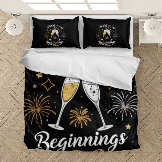 Cheers To New Beginings - Festive New Year's Eve Bedding Sets