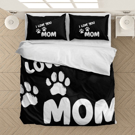 I Love You Mom Puppy Love for dark Bedding Sets
