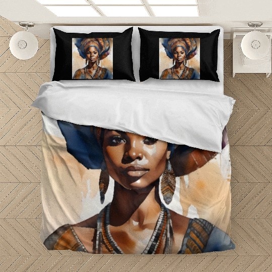 African Woman Portrait E Bedding Sets