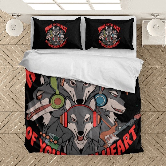 Howl to the Beat of Your Own Heart Wolves Indie Bedding Sets