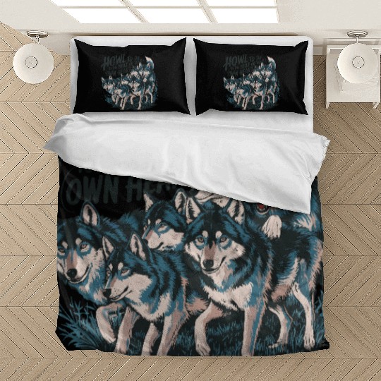 Howl to the Beat of Your Own Heart Wolves Indie Bedding Sets