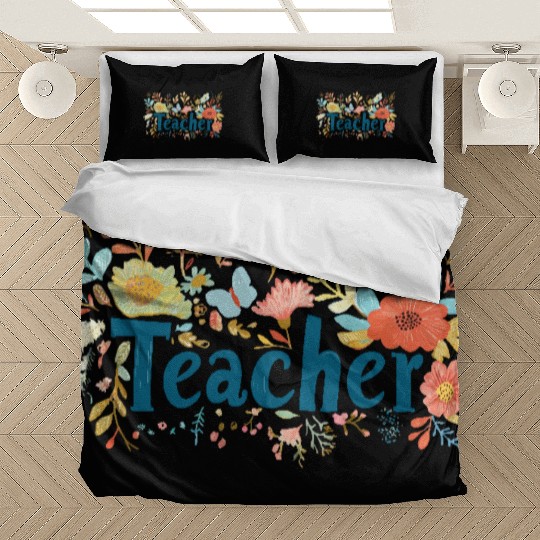 Floral Teacher Wall Art, Teacher Appreciation Bedding Sets