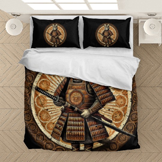 Japanese Samurai Cat Tattoo Kawaii Cat Art Anime Bedding Sets