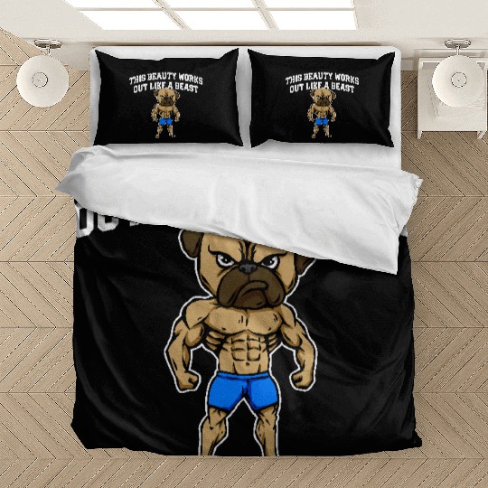 Works Out Like a Beast Funny Workout Humor Gym Bedding Sets