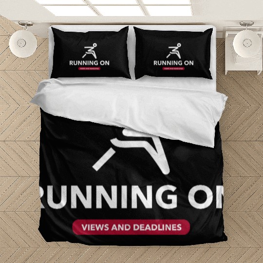 Running On Views - White logo edition Bedding Sets