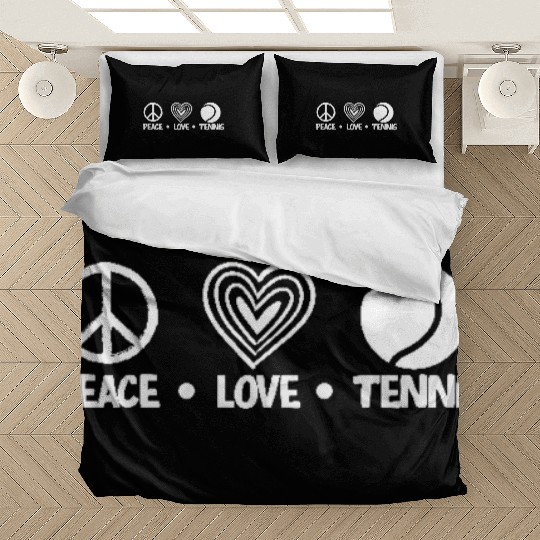 Peace Love Tennis Enthusiast Design Bedding Sets