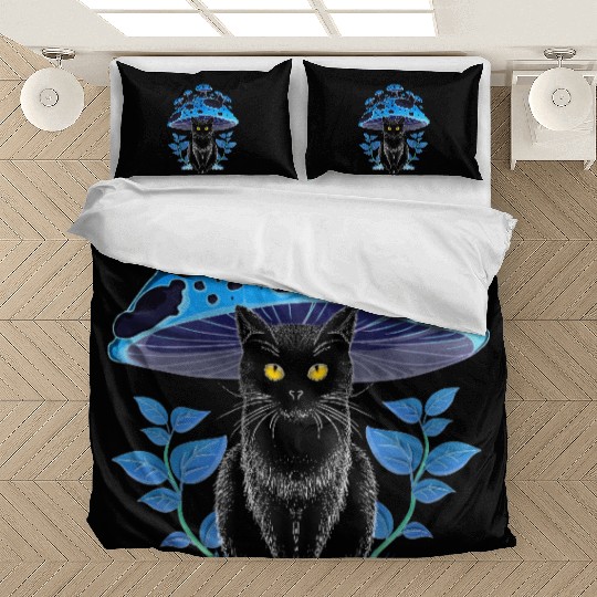 Cottagecore Aesthetic Cat Mushroom Bedding Sets