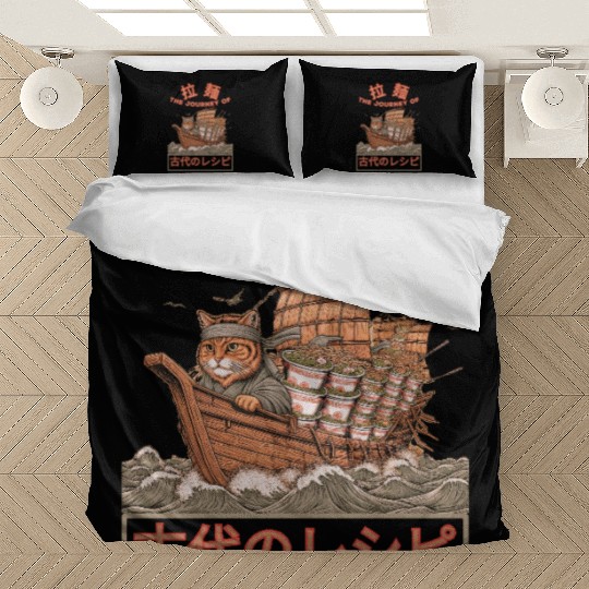 Samurai Cat with ramen Bedding Sets