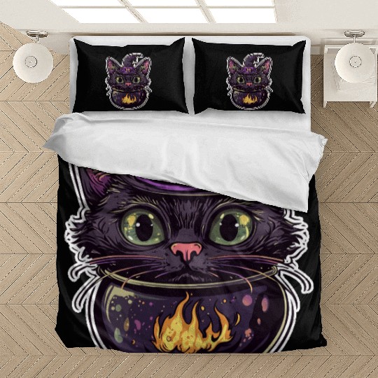 Cat Boiler Cat Witch Halloween Bedding Sets