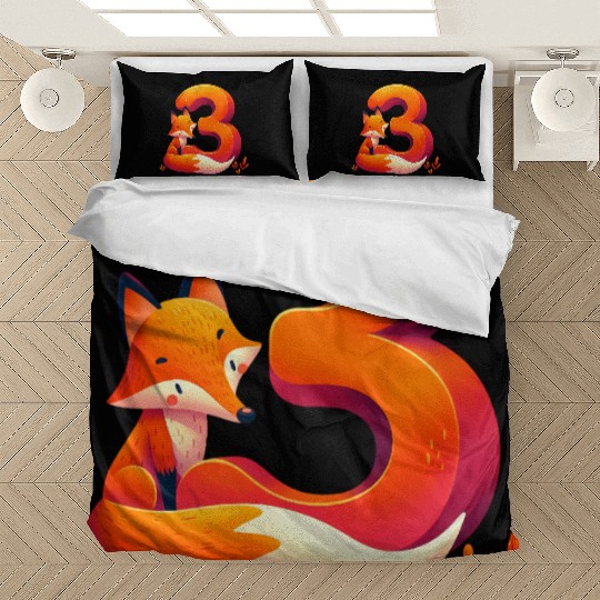 Creative Fox and Number 3 Kids Design Bedding Sets