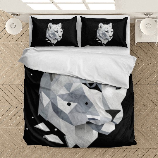 Geometric Snow Leopard - Elegance of the Wild Bedding Sets